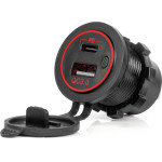 AMiO ����� �� 2 ����� Usb ��� ������ 12/24V Quick Charge 3.0 ��������� �� ������� Led ��� ����� ���� - 1 ���. - (04221)