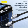 Foneng ������� �������� Usb 2.0 Zinc Alloy Head Braided Usb C �� Usb C 100W 1m ����� - (X119)