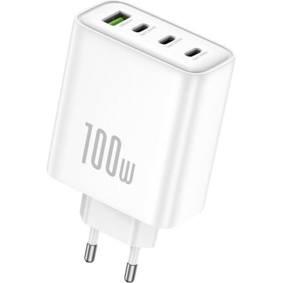Foneng ��������� �������� ������� �������� �� �������� ����� Usb A & 3xUsb C Gan 100W 5A ����� - (GaN40-EU)