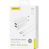 Foneng ��������� �������� ������� �������� �� ����� ����� 2xUsb A 12W 2.4A & ������� Usb A �� Lightning 1m ����� - (EU63)
