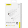 Foneng ��������� �������� ������� �������� �� ����� ����� 2xUsb A 12W 2.4A & ������� Usb A �� Usb C 1m ����� - (EU63)