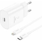 Foneng ��������� �������� ������� �������� �� ����� Usb C Gan 25W 3A & ������� Usb C �� Lightning 1m ����� - (EU51)