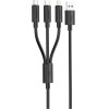 Foneng ������� �������� Usb 2.0 3in1 Usb A �� Micro Usb & Usb C & Lightning 3A 1.2m ����� - (XS07)