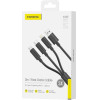 Foneng ������� �������� Usb 2.0 3in1 Usb A �� Micro Usb & Usb C & Lightning 3A 1.2m ����� - (XS07)
