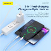 Foneng ������� �������� Usb 2.0 3in1 Usb A �� Micro Usb & Usb C & Lightning 3A 1.2m ����� - (XS07)