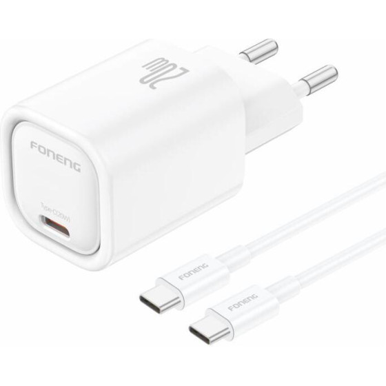 Foneng ��������� �������� ������� �������� �� ����� Usb C Pd 20W 3A & ������� Usb C �� Usb C 1m ����� - (EU69)