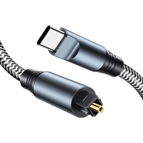 Powertech ������� ���� USB-C �� Toslink 1m, ���� - (CAB-UC091)