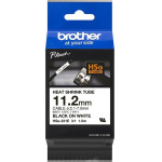 Brother Heat Shrink Tube Tape Cassette Black On White 11.2mm - (HSE231E)