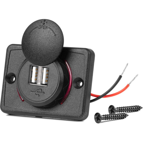 AMiO ����� �� 2 ����� Usb ��� ������ 12/24V ��������� ��������� ����� �� ������� Led ��� ����� - 1 ���. - (04230)
