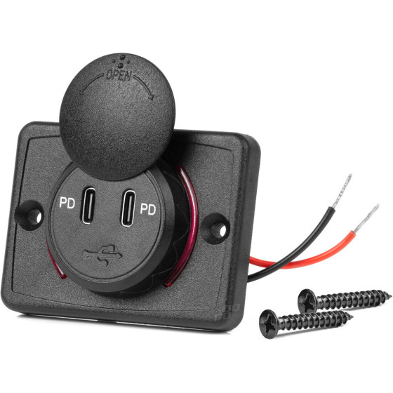 AMiO ����� �� 2 ����� Usb ��� ������ 12/24V ��������� ��������� ����� �� ������� Led ��� ����� - 1 ���. - (04232)