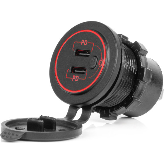 AMiO ����� �� 2 ����� USB-C �� �������� ��� ������ 12/24V ��������� �� ������� Led ��� ����� - 1 ���. - (04224)