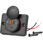 AMiO ����� �� 2 �����-USB+USB-C ��� ������ 12/24V Quick Charge 3.0 ��������� ��������� ����� ����� - 1 ���. - (04231)