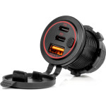 AMiO ����� �� 3 �����(USB+2xUSB-C) �� �������� ��� ������ 12/24V Quick Charge 3.0 ��������� ����� - 1 ���. - (04227)