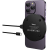 Hoco Wireless Charger CW62 15W With Cable Usb C And Digital Display black