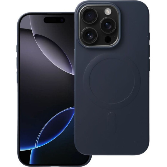 Silicone Mag Cover (Big hole) Case Compatible With Magsafe For Iphone 16 Pro Blue Titanium OEM