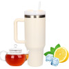 EXTRALINK Black Forest | Thermo Mug With Straw | Thermos With handle, 1200ml, Beige - (EX.28617)
