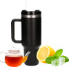 EXTRALINK Black Forest | Thermo Mug With Straw | Thermos With handle, 1200ml, Black - (EX.28600)