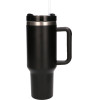 EXTRALINK Black Forest | Thermo Mug With Straw | Thermos With handle, 1200ml, Black - (EX.28600)