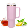 EXTRALINK Black Forest | Thermo Mug With Straw | Thermos With handle, 1200ml, Powder Pink - (EX.28631)
