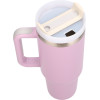 EXTRALINK Black Forest | Thermo Mug With Straw | Thermos With handle, 1200ml, Powder Pink - (EX.28631)
