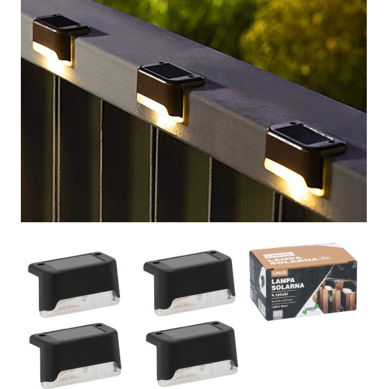 EXTRALINK Set Of 4 Solar Lights, 8 x 4.5 x 4.5 Cm Linus Warm White Led - (EX.25005)