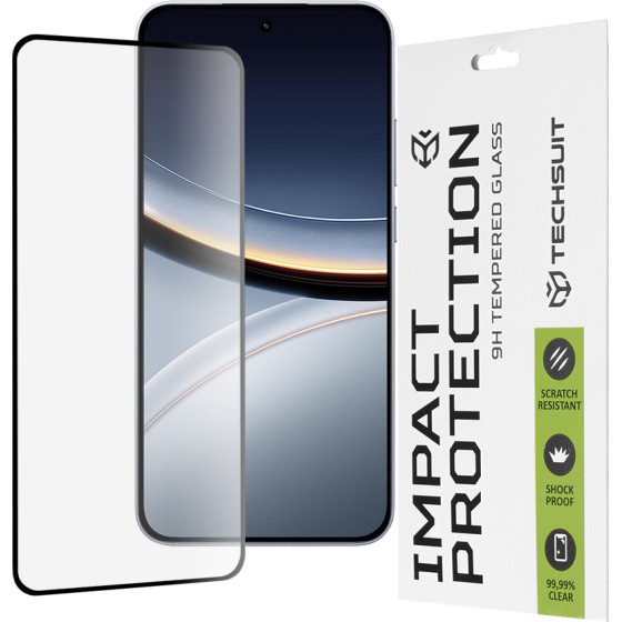 Techsuit - 111D Full Cover / Full Glue Glass - Xiaomi Poco F7 - Black