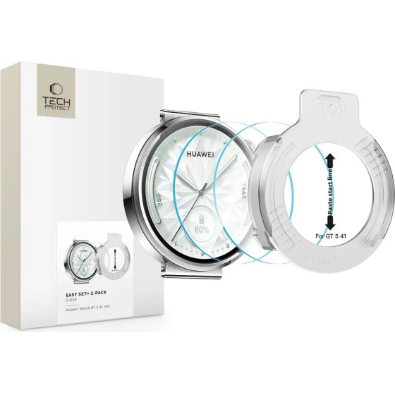 Tech-Protect Easy Set+ 2-Pack Tempered Glass For Huawei Watch Gt 5 41 Mm - Transparent - (28180-0)