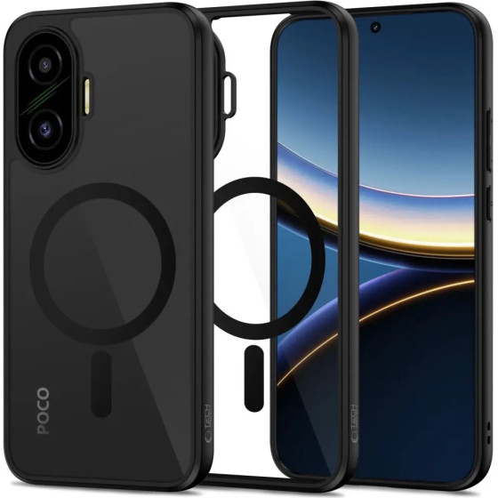 Tech-Protect Magmat Magsafe Case For Xiaomi Poco F7 5G - Black And Transparent - (28543-0)