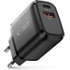 Tech-Protect NCA30 Pd 30W / QC3.0 USB-A / USB-C Wall Charger - Black - (28455-0)