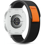Tech-Protect Nylon Stripe Strap For Samsung Galaxy Watch 40/44/46 Mm - Black And Orange - (28606-0)