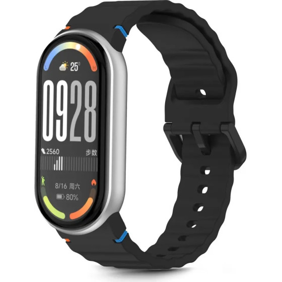 Tech-Protect Silicone Sport Strap For Xiaomi Smart Band 8 / 9 / 10 / Nfc - Black - (28618-0)