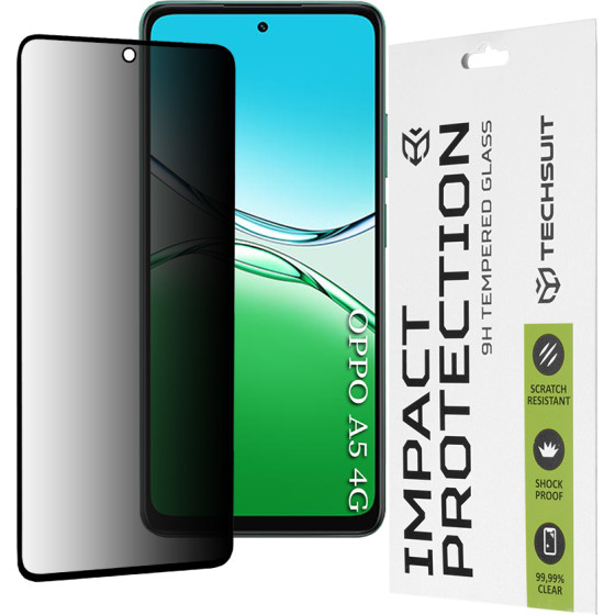 Techsuit - 111D Privacy Full Glue - Oppo A5 4G - Black