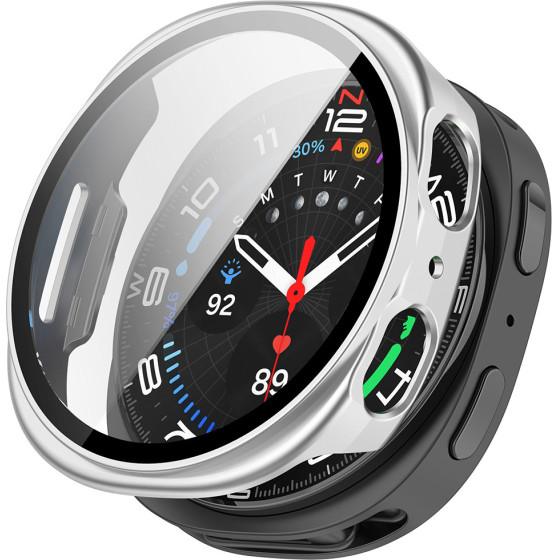 Techsuit - Defense360 Pro + Screen Protector - Samsung Galaxy Watch8 40mm - Silver