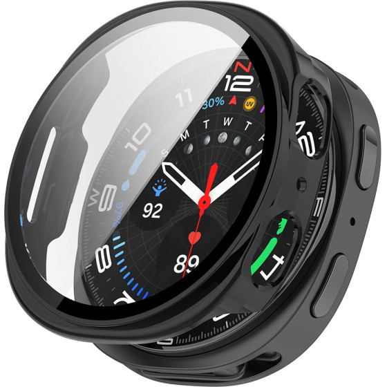 Techsuit - Defense360 Pro + Screen Protector - Samsung Galaxy Watch8 44mm - Black