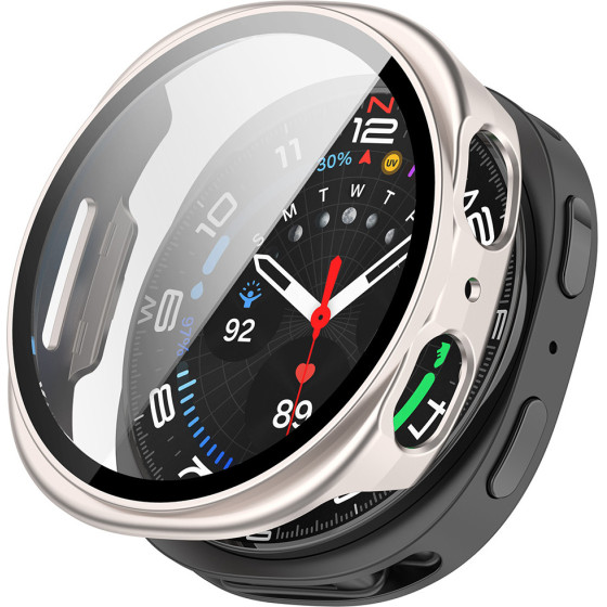 Techsuit - Defense360 Pro + Screen Protector - Samsung Galaxy Watch8 44mm - Pearl