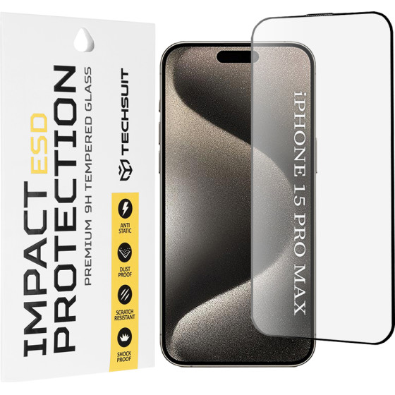 Techsuit - Esd Glass - Iphone 15 Pro Max - Black