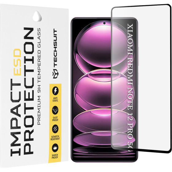 Techsuit - Esd Glass - Xiaomi Redmi Note 12 Pro 5G / 12 Pro+ / Poco X5 Pro - Black