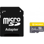 Techsuit - Memory Card THCM11 (THCM11964) - With Adapter, MicroSDHC, Class 10, 64GB, 100MB/s, 60MB/s - Yellow