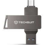 Techsuit - Memory Stick THSM19 (THSM19816) - Dual-Interface Usb 3.0, Type-C 16GB, High Speed Flashdrive - Grey
