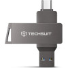 Techsuit - Memory Stick THSM20 (THSM202256) - Dual-Interface Usb 3.0, Type-C 256GB, High Speed Flashdrive - Grey