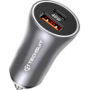 Techsuit - Premium Car Charger Rescuevolt - With Metal Window Breaker, Fast Charge, Usb QC18W, USB-C PD30W, 5V/3A - Grey - (C3)