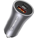 Techsuit - Premium Car Charger Rescuevolt - With Metal Window Breaker, Fast Charge, Usb QC18W, USB-C PD30W, 5V/3A - Grey - (C3)