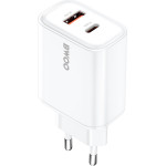BWOO CDA207 Pd Wall Charger 1x USB-A + USB-C Port 36W white