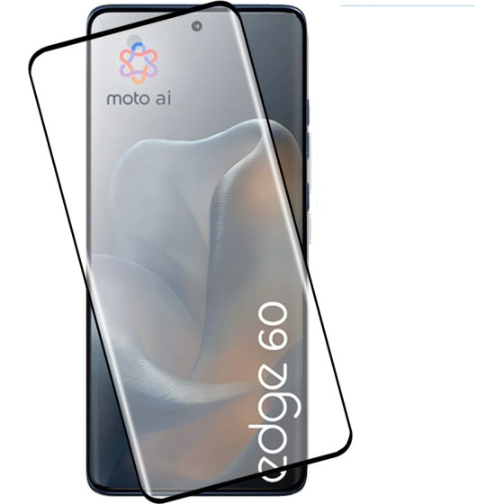 Idol 1991 Tempered Glass Motorola Edge 60 5G 6.67'' 9H 0.30mm 3D Edge Glue Semi Curved Finger Unlock BLACK