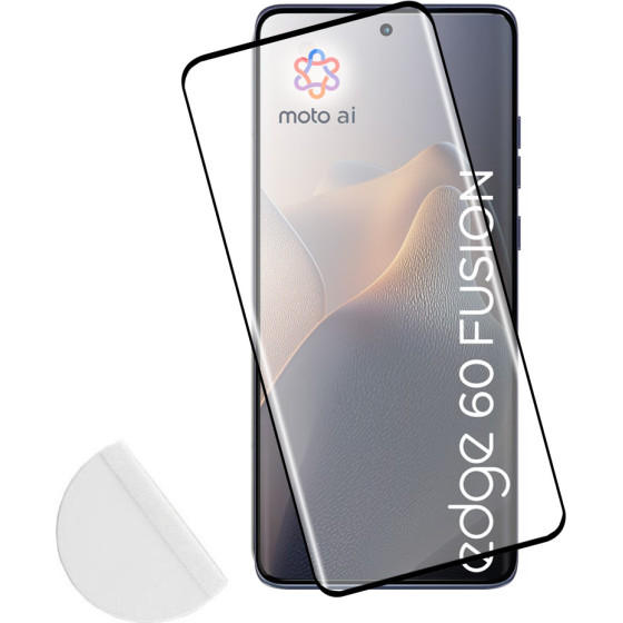 Idol 1991 Tempered Glass Motorola Edge 60 Fusion 5G 6.67'' 9H 0.30mm 3D Full Glue Semi Curved Finger Unlock Black + Squeezy CARD