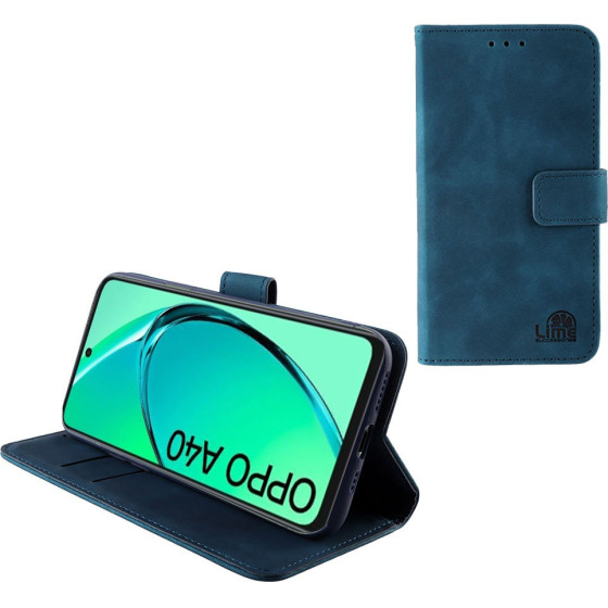 Lime Successories Lime ���� Oppo A40/A3X 5G/A3X 4G 6.67'' Essential Magnet Book Stand Clip Dark BLUE