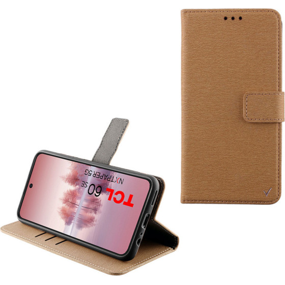 Volte-Tel ���� Tcl 60/ 60 Se Nxtpaper /60R 6.7'' Allure Magnet Book Stand Clip GOLD