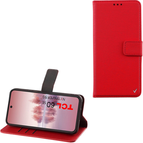 Volte-Tel ���� Tcl 60/ 60 Se Nxtpaper /60R 6.7'' Allure Magnet Book Stand Clip RED