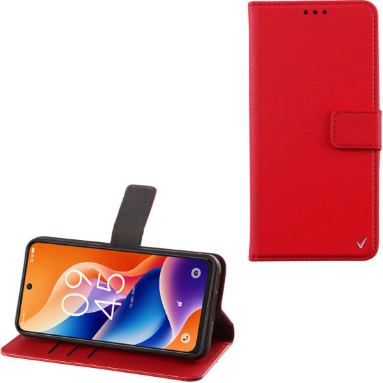 Volte-Tel ���� Tcl 605/ 60 Se 6.67'' Allure Magnet Book Stand Clip RED