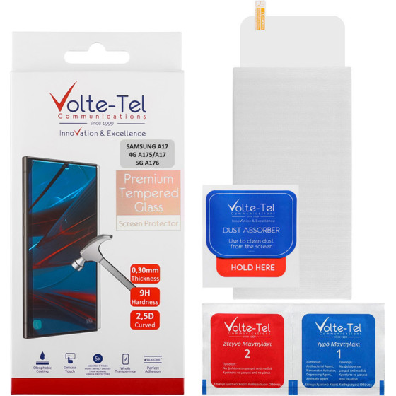 Volte-Tel Tempered Glass Samsung A17 4G A175/A17 5G A176 6.74'' 9H 0.30mm 2.5D Full GLUE